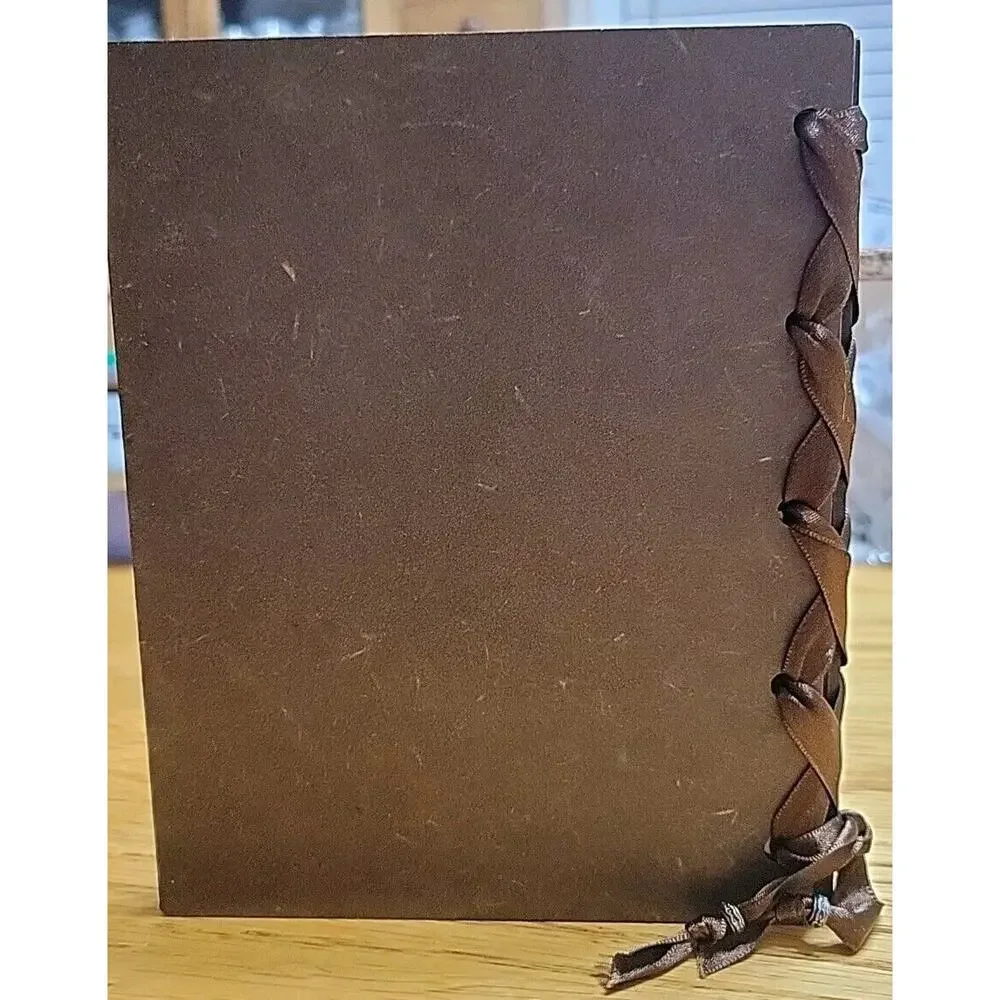 Laser Cut Seahorse Wooden Ribbon Bound Journal Handmade Paper Made In Mexico